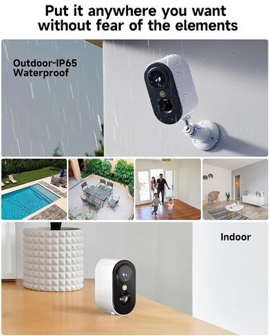 LIWAN Security Cameras Wireless Outdoor Indoor, 2.4GHZ WiFi Security Camera for Home Security, 2K HD Color Night Vision Battery Powered, Motion Detection, 2-Way Talk, SD/Cloud Storage, 4-Pack in Saudi Arabia