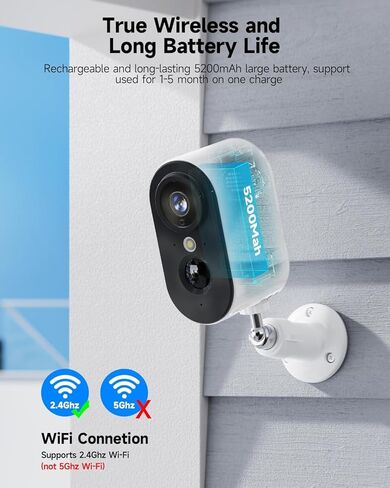 LIWAN Security Cameras Wireless Outdoor Indoor, 2.4GHZ WiFi Security Camera for Home Security, 2K HD Color Night Vision Battery Powered, Motion Detection, 2-Way Talk, SD/Cloud Storage, 4-Pack in Saudi Arabia