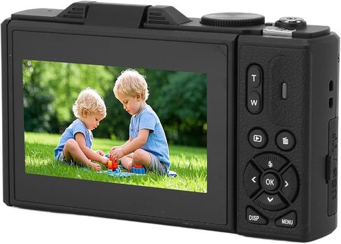 كاميرا رقمية Tbest 5K بدقة 75 ميجابكسل HD 18X تكبير تلقائي بدون مرآة مع شاشة 3 بوصة للتصوير الفوتوغرافي أثناء السفر (أسود) in Kuwait
