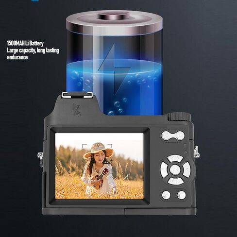 Digital Mirrorless Camera 48MP, 4K Video, Manual Focus, Macro Photography, Home Travel Use - Long Battery Life, Hot Shoe Expansion, Non Slip Grip in Kuwait