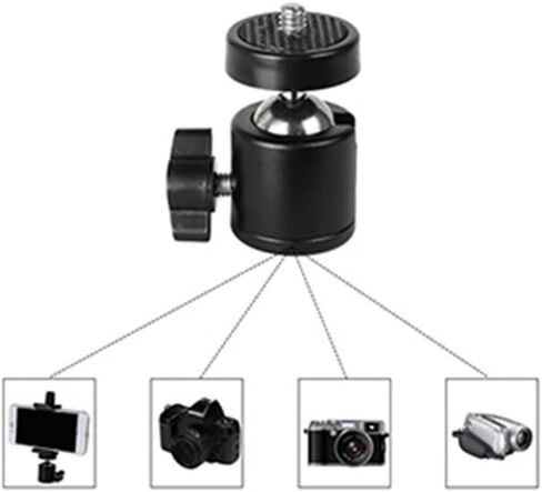 Swivel Ball Head Mount for DSLR Cameras and Devices, 360 Degree Rotation Aluminum Alloy Tripod Adapter with 1/4 Inch Screw, Lightweight Portable Bracket for Projector Flashlight Light Stand in Kuwait