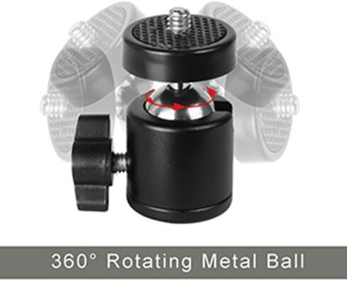 Swivel Ball Head Mount for DSLR Cameras and Devices, 360 Degree Rotation Aluminum Alloy Tripod Adapter with 1/4 Inch Screw, Lightweight Portable Bracket for Projector Flashlight Light Stand in Kuwait