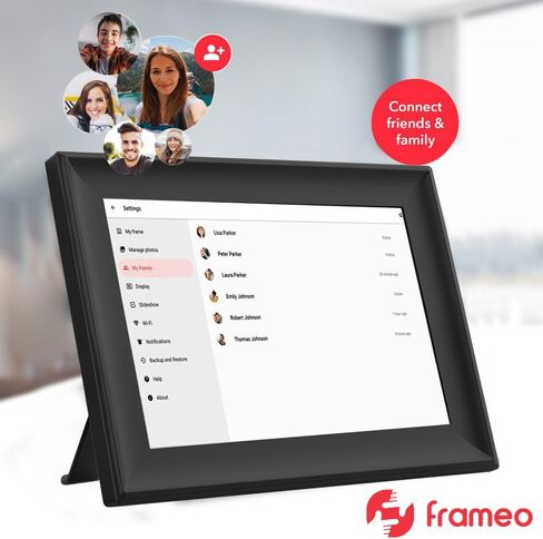 إطار صور رقمي واي فاي ذكي، 10.5 بوصة، شاشة لمس LCD IPS LCD بدقة 1920 × 1280 بكسل، تخزين 64 جيجابايت، تدوير تلقائي، دعم بطاقة SD ومحرك USB in Kuwait