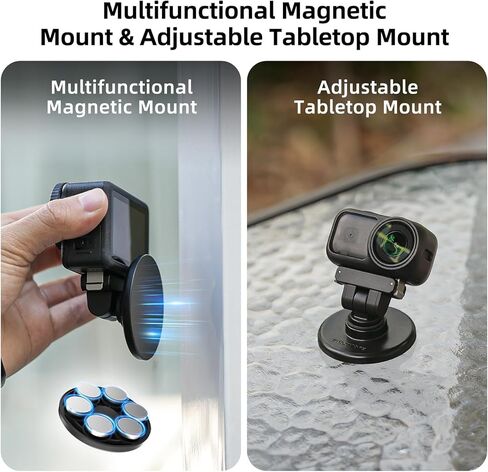 حامل محوري مغناطيسي من Anbee متوافق مع DJI Osmo Nano/Omso Action 6، إطلاق سريع 180 درجة قابل للتعديل مع قبضة مخلب، ملحق كاميرا عمل عالمي in Kuwait