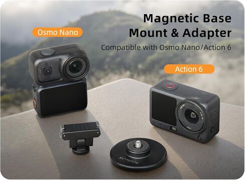 حامل محوري مغناطيسي من Anbee متوافق مع DJI Osmo Nano/Omso Action 6، إطلاق سريع 180 درجة قابل للتعديل مع قبضة مخلب، ملحق كاميرا عمل عالمي in Kuwait