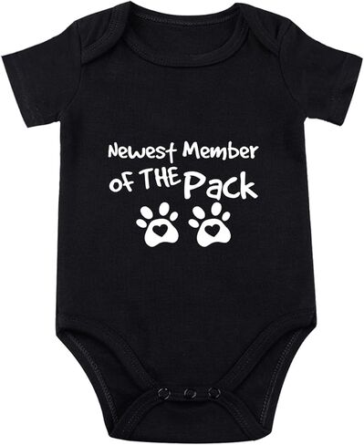 Listery Member Of The Pack Baby Bodysuit إعلان الحمل طفل ارتداءها الكلب مخلب الملابس حديثي الولادة in Kuwait
