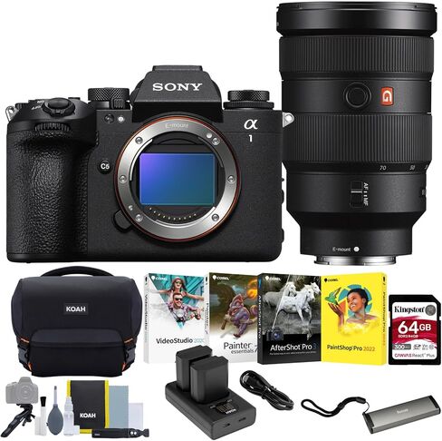 مجموعة كاميرا Sony Alpha 1 Mark II بعدسة كاملة الإطار بدون مرآة مع عدسة FE مقاس 28-70 مم f/2 GM وملحقاتها (7 عناصر) in Kuwait