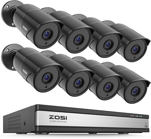 ZOSI 16CH 3K Lite Security Camera System with Audio, AI Human/Vehicle Detection, Night Vision, 16 x 1080P Metal Weatherproof Wired Cameras, 16 Channel Surveillance DVR for 24/7 Recording (NO HDD) in Saudi Arabia