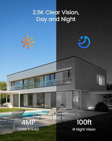 ZOSI 4MP 2.5K PoE Add-On Security Camera Outdoor, 1440p Surveillance IP Camera for Home Security, 100ft Night Vision, AI Human Vehicle Detection, Two-Way Audio, Works with Our PoE NVR Only in Saudi Arabia