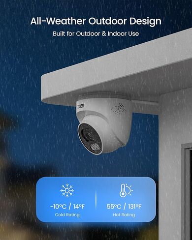 ZOSI 4MP 2.5K PoE Add-On Security Camera Outdoor, 1440p Surveillance IP Camera for Home Security, 100ft Night Vision, AI Human Vehicle Detection, Two-Way Audio, Works with Our PoE NVR Only in Saudi Arabia