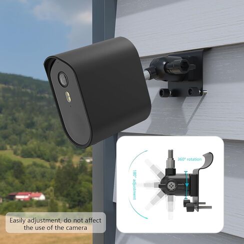 No-Drill Vinyl Siding Mount with Silicone Cover for AOSU Security Cameras Wireless Outdoor (Wireless Cam Pro/Max) Black in Kuwait