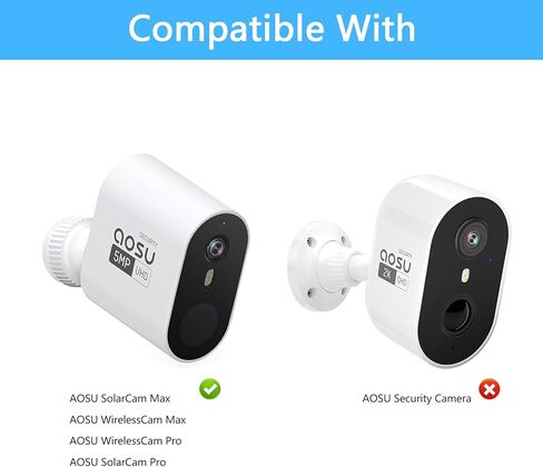 No-Drill Vinyl Siding Mount with Silicone Cover for AOSU Security Cameras Wireless Outdoor (Wireless Cam Pro/Max) Black in Kuwait
