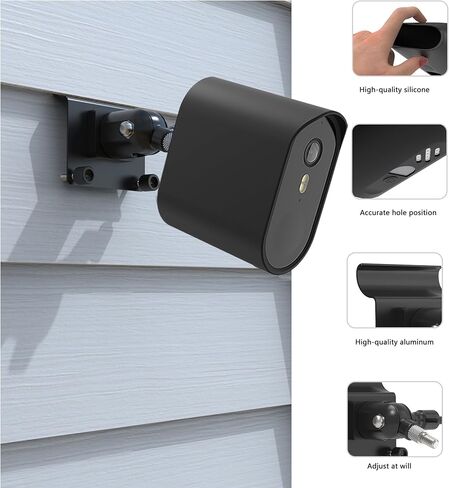 No-Drill Vinyl Siding Mount with Silicone Cover for AOSU Security Cameras Wireless Outdoor (Wireless Cam Pro/Max) Black in Kuwait