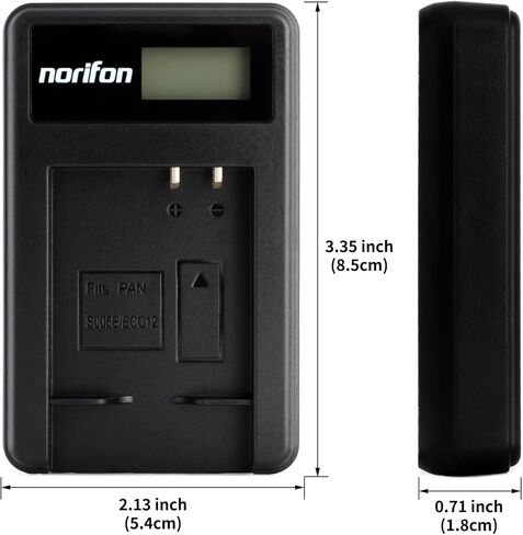 Norifon CGA-S005 شاحن USB LCD لباناسونيك لوميكس DMC-FS1، DMC-FS2، DMC-FX01، DMC-FX07، DMC-FX10، DMC-FX12، DMC-FX150، DMC-FX180، DMC-FX3، DMC-FX50، DMC-FX8، DMC-FX9، DMC-LX1 كاميرا والمزيد in Kuwait