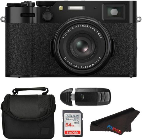 كاميرا Fujifilm X100VI الرقمية - أسود (متجددة) (الكاميرا + الحزمة الأساسية) in Kuwait