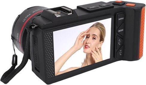 كاميرا رقمية 4K، تكبير صور 70 ميجابكسل 50 مرة مع واي فاي وشاشة قلاب لمدونات الفيديو والتصوير الفوتوغرافي أثناء السفر، فتحة F1.8 (أسود) in Kuwait