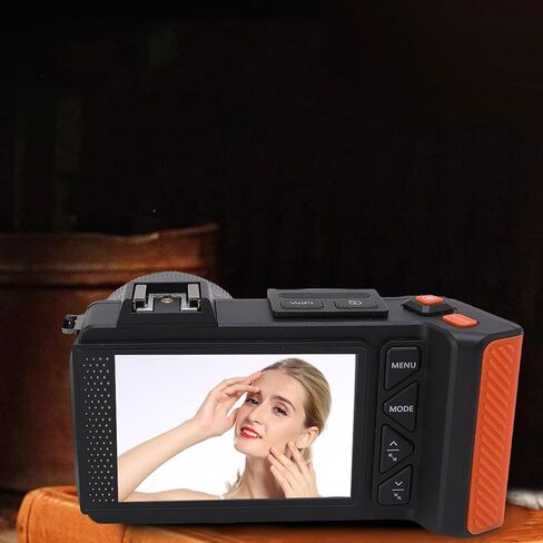 كاميرا رقمية 4K، تكبير صور 70 ميجابكسل 50 مرة مع واي فاي وشاشة قلاب لمدونات الفيديو والتصوير الفوتوغرافي أثناء السفر، فتحة F1.8 (أسود) in Kuwait