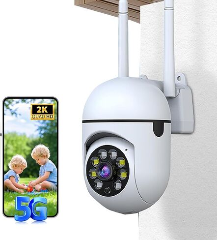 Smart Security Camera WiFi Indoor/Outdoor 1440P with Auto Tracking, Color Night Vision, 3-Way Audio, Motion Detection, Easy Setup, Memory Card not Included in Saudi Arabia