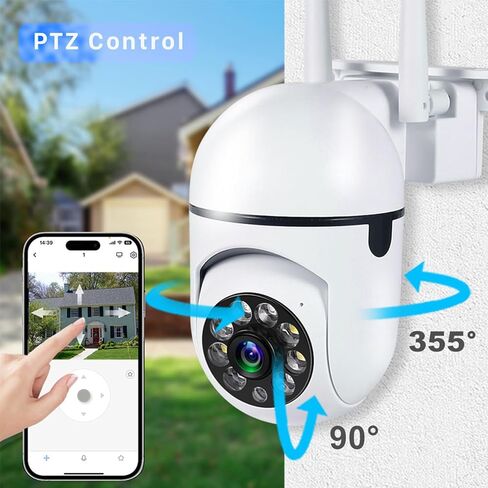 Smart Security Camera WiFi Indoor/Outdoor 1440P with Auto Tracking, Color Night Vision, 3-Way Audio, Motion Detection, Easy Setup, Memory Card not Included in Saudi Arabia