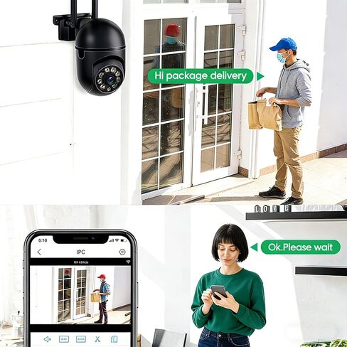 Smart Security Camera WiFi Indoor/Outdoor 1440P with Auto Tracking, Color Night Vision, 3-Way Audio, Motion Detection, Easy Setup, Memory Card not Included in Saudi Arabia