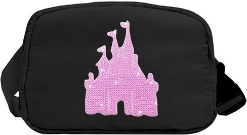 Magic Kingdom Sequin Belt Bag for Women Waterproof Waist Fanny Pack for Teen Girls Crossbody Bags for Traveling Jogging (whiteA) in Saudi Arabia