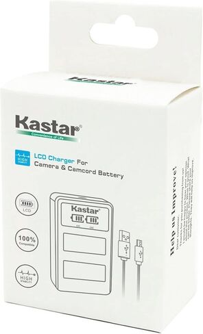 شاحن بطارية USB Kastar VW-VBG130 LED2 متوافق مع باناسونيك VDR-D230 VDR-D310 VDR-D58GK Lumix DMC-L10 DMC-L10K DMC-L10KEB-K DMC-L10KEG-K AG-AC7 AG-AF100 AG-AF105A AG-AC130 in Kuwait