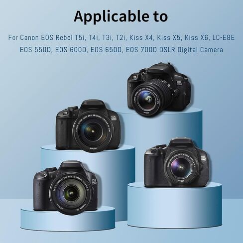 عبوتان من بطاريات بديلة LP-E8 متوافقة مع Canon EOS Rebel T5i، T4i، T3i، T2i، Kiss X4، Kiss X5، Kiss X6، LC-E8E، EOS 550D، EOS 600D، EOS 650D، EOS 700D DSLR كاميرا رقمية، 1900 مللي أمبير في الساعة in Kuwait