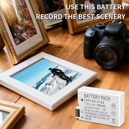 عبوتان من بطاريات بديلة LP-E8 متوافقة مع Canon EOS Rebel T5i، T4i، T3i، T2i، Kiss X4، Kiss X5، Kiss X6، LC-E8E، EOS 550D، EOS 600D، EOS 650D، EOS 700D DSLR كاميرا رقمية، 1900 مللي أمبير في الساعة in Kuwait