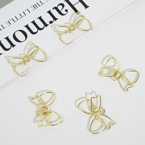 200 PCS Cute Paper Clips, Butterfly & Book Shape Paper Clip Small, Rose Gold and Gold Fun Paper Clips for Journals, Planners, Office Supplies (Paperclip/Book Clips) in Saudi Arabia