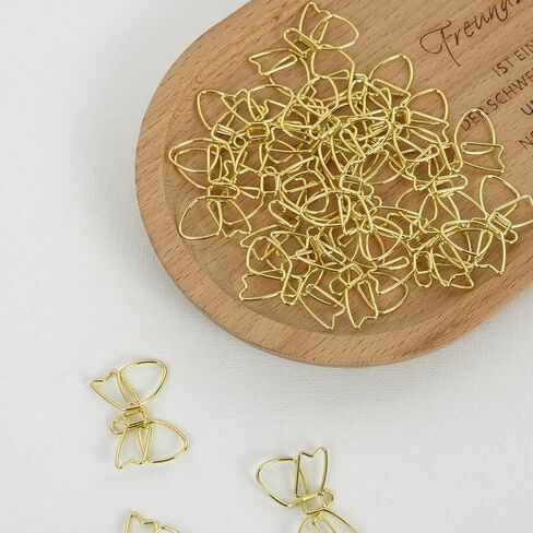 200 PCS Cute Paper Clips, Butterfly & Book Shape Paper Clip Small, Rose Gold and Gold Fun Paper Clips for Journals, Planners, Office Supplies (Paperclip/Book Clips) in Saudi Arabia