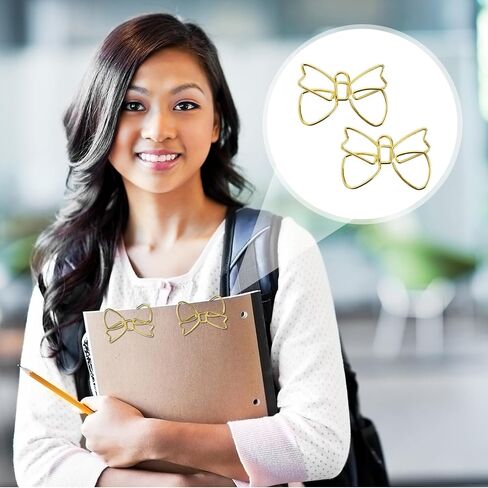 200 PCS Cute Paper Clips, Butterfly & Book Shape Paper Clip Small, Rose Gold and Gold Fun Paper Clips for Journals, Planners, Office Supplies (Paperclip/Book Clips) in Saudi Arabia