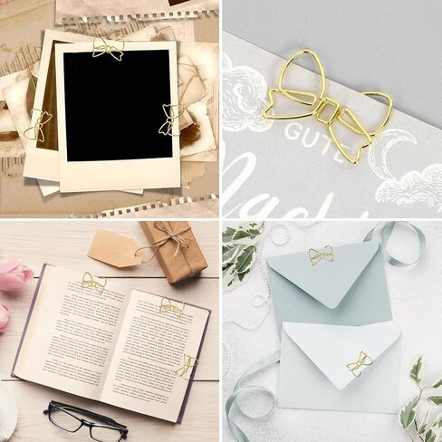 200 PCS Cute Paper Clips, Butterfly & Book Shape Paper Clip Small, Rose Gold and Gold Fun Paper Clips for Journals, Planners, Office Supplies (Paperclip/Book Clips) in Saudi Arabia