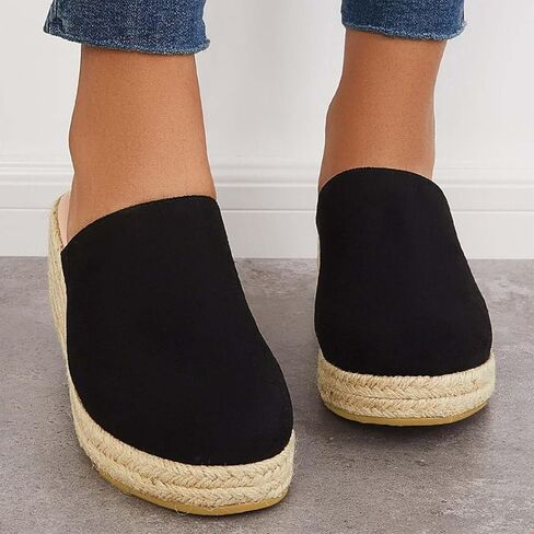 Espadrilles Mule Wedges Platform Slip on Backless Sandals in Saudi Arabia