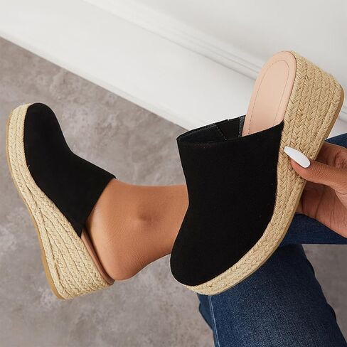 Espadrilles Mule Wedges Platform Slip on Backless Sandals in Saudi Arabia