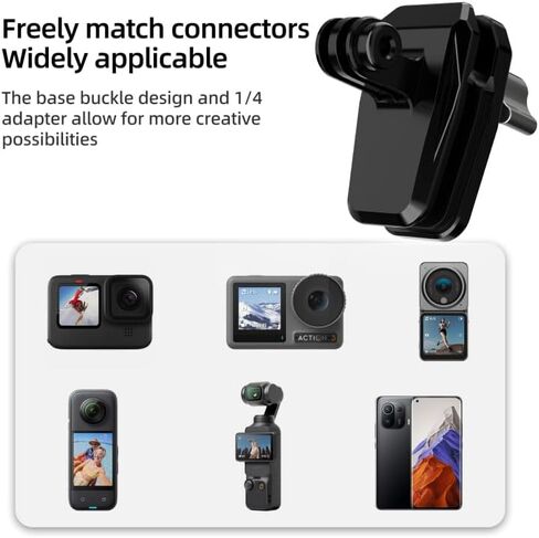 مشبك للكاميرا على الزجاج الأمامي للدراجة النارية من سبائك الألومنيوم لـ GoPro Hero 8-13، Insta360 X5/X3/Go 3، DJI Osmo Action 4/Pocket 3 والهواتف الذكية، حامل مشبك قوي، ملحقات كاميرا الحركة العالمية in Kuwait