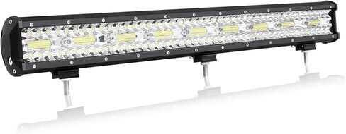 شريط إضاءة LED مقاس 37 بوصة من AUXTINGS، شعاع ضوء الفيضانات ثلاثي الصف بقدرة 260 وات، ضوء القيادة على الطرق الوعرة، مصابيح ضباب LED مقاومة للماء لمركبة السيارة 12 فولت 24 فولت 4X4 4WD UTV SUV شاحنة جرار مقطورة in Saudi Arabia