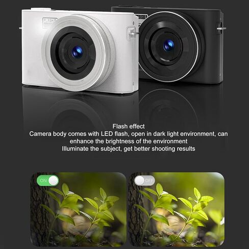 4K Digital Camera for Photography, Autofocus 64MP 18X Zoom Vlogging Camera with Flash 3inch TFT Touchscreen, Compact Travel Video Camera Digital Point and Shoot Camera (White) in Saudi Arabia