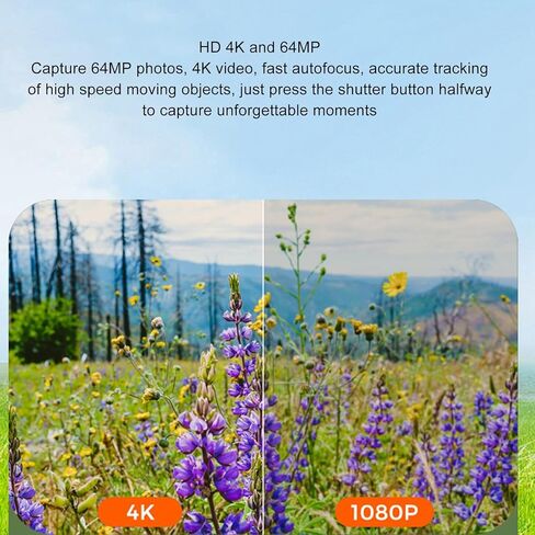 4K Digital Camera for Photography, Autofocus 64MP 18X Zoom Vlogging Camera with Flash 3inch TFT Touchscreen, Compact Travel Video Camera Digital Point and Shoot Camera (White) in Saudi Arabia