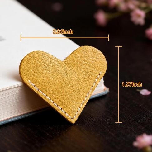 الإشارات المرجعية الجلدية على شكل قلب، 6 قطع من HOMTEK، علامات كتاب لطيفة لصفحة الزاوية لقراءة النساء، محبي الكتب والمدرسين والطلاب، هدايا قراءة يدوية لطيفة (الحب A-6pcs) in Kuwait