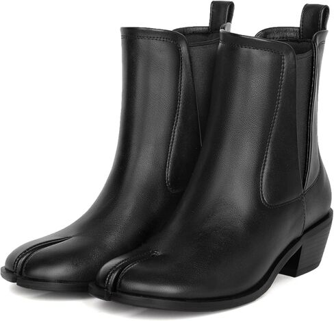 KOKOMOMO Tabi Boots for Women Split Toe Shoes Ankle Boots Chunky Heels Chelsea Booties Japanese Ninja Shoes Low Mid Heel Work Party Dress Shoe in Kuwait