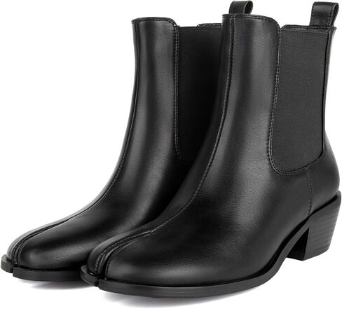 KOKOMOMO Tabi Boots for Women Split Toe Shoes Ankle Boots Chunky Heels Chelsea Booties Japanese Ninja Shoes Low Mid Heel Work Party Dress Shoe in Kuwait