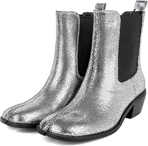KOKOMOMO Tabi Boots for Women Split Toe Shoes Ankle Boots Chunky Heels Chelsea Booties Japanese Ninja Shoes Low Mid Heel Work Party Dress Shoe in Kuwait