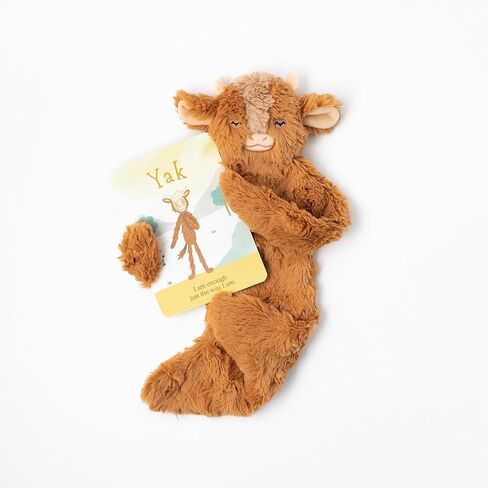 حزمة بطاقات تأكيد وSlumberkins Yak Snuggler | يعزز قبول الذات والحديث الإيجابي عن النفس | الأدوات العاطفية الاجتماعية للأعمار 0+ (ياك سناجلر القطيفة + بطاقة التأكيد) in Kuwait