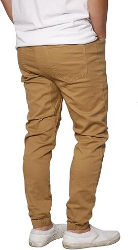 URBANJ Men's Stretch Twill Drop Crotch Jogger Pants S-5XL in Saudi Arabia