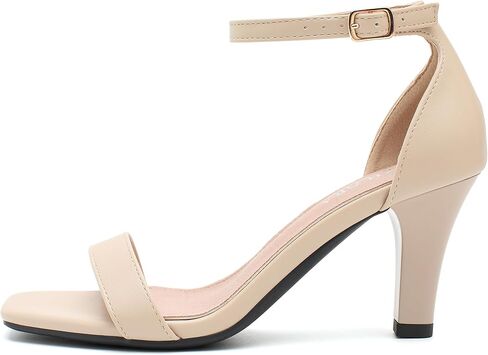 Women's Square Toe Heels Dressy Open Toe Strappy Ankle Strap Sandals Mid Heel Comfortable Dress Wedding Shoes for for Prom Party, Bride & Bridesmaids in Saudi Arabia