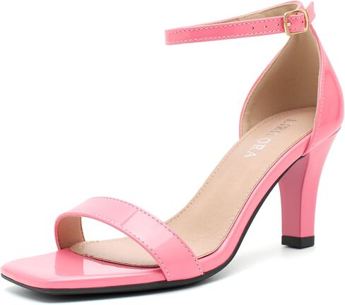 Women's Square Toe Heels Dressy Open Toe Strappy Ankle Strap Sandals Mid Heel Comfortable Dress Wedding Shoes for for Prom Party, Bride & Bridesmaids in Saudi Arabia