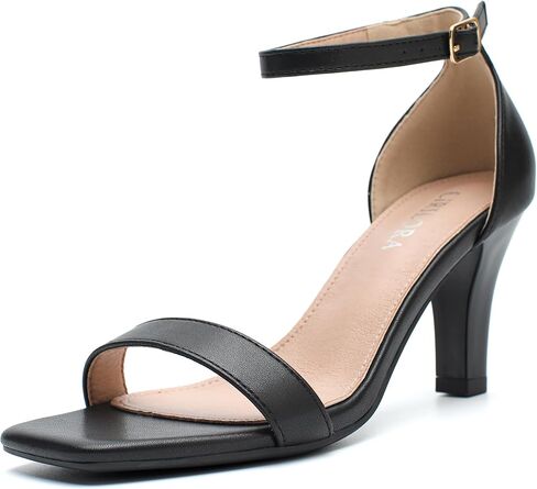Women's Square Toe Heels Dressy Open Toe Strappy Ankle Strap Sandals Mid Heel Comfortable Dress Wedding Shoes for for Prom Party, Bride & Bridesmaids in Saudi Arabia