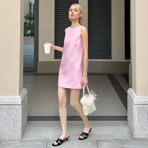 Kitten Heels Leather Sandals for Women Open Toe Textured One Band H Slide Dressy 2 inch Low Heeled Comfortable Sandals Fashion 2026 Summer Trendy Casual Slip-On Sandal Slipper in Saudi Arabia