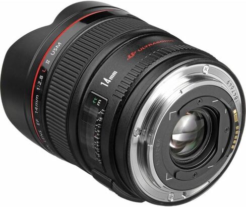 عدسة كانون EF 14 ملم f/2.8L II USM | عدسة احترافية فائقة الاتساع من سلسلة L مع فتحة عدسة f/2.8 سريعة وبصريات متقدمة وتركيز بؤري تلقائي USM من النوع الدائري | للمناظر الطبيعية والهندسة المعمارية (2045B002) + حافظة العدسة + المزيد in Kuwait