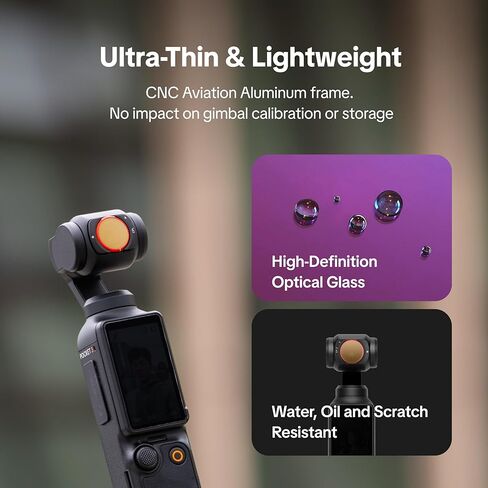 فلتر PGYTECH VND لجيب DJI Osmo 4/3 (2-5 توقفات)، فلتر ND قابل للتعديل ND4 ND8 ND16 ND32 مع زجاج بصري AGC ياباني، إطلاق سريع مغناطيسي in Kuwait